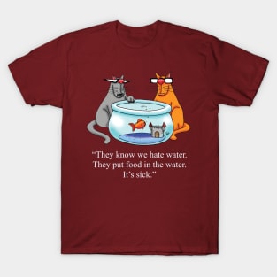 Funny Spectickles Cat and Fish Humor T-Shirt